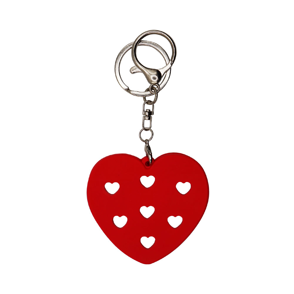 Shoe Charms Mat Keychain - Red Heart
