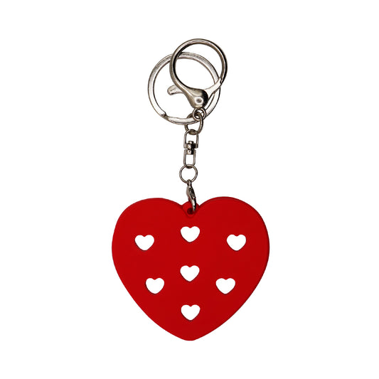 Shoe Charms Mat Keychain - Red Heart